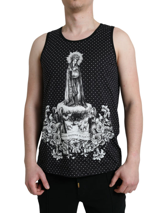 Black White Nostra Signora di Fatima Tank T-shirt