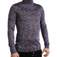 Blue Purple Turtleneck Pullover Sweater