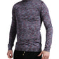 Blue Purple Turtleneck Pullover Sweater