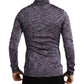 Blue Purple Turtleneck Pullover Sweater