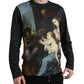 Multicolor Print Pullover Cotton Sweater