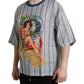 Multicolor Agosto Print Linen T-shirt