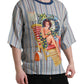 Multicolor Agosto Print Linen T-shirt