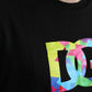 Black Cotton Logo Print Round Neck T-shirt