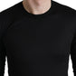 Black Cotton Logo Crew Neck Men Pullover Sweater