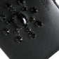 Black Leather Crystal Embellished Card Holder Wallet