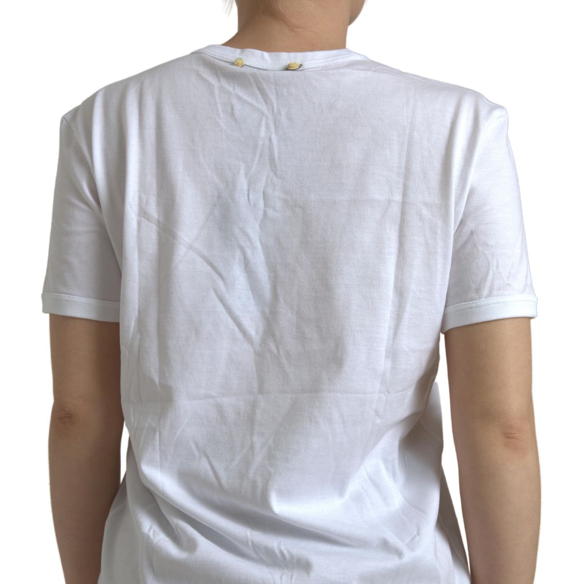 Elegant White Cotton Round Neck Tee