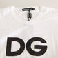 Elegant White Cotton Round Neck Tee