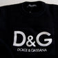 Black Embroidered Crew Neck Pullover Sweater
