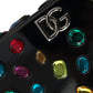 Black Plexi Multicolor Crystal Logo Shoulder Bag
