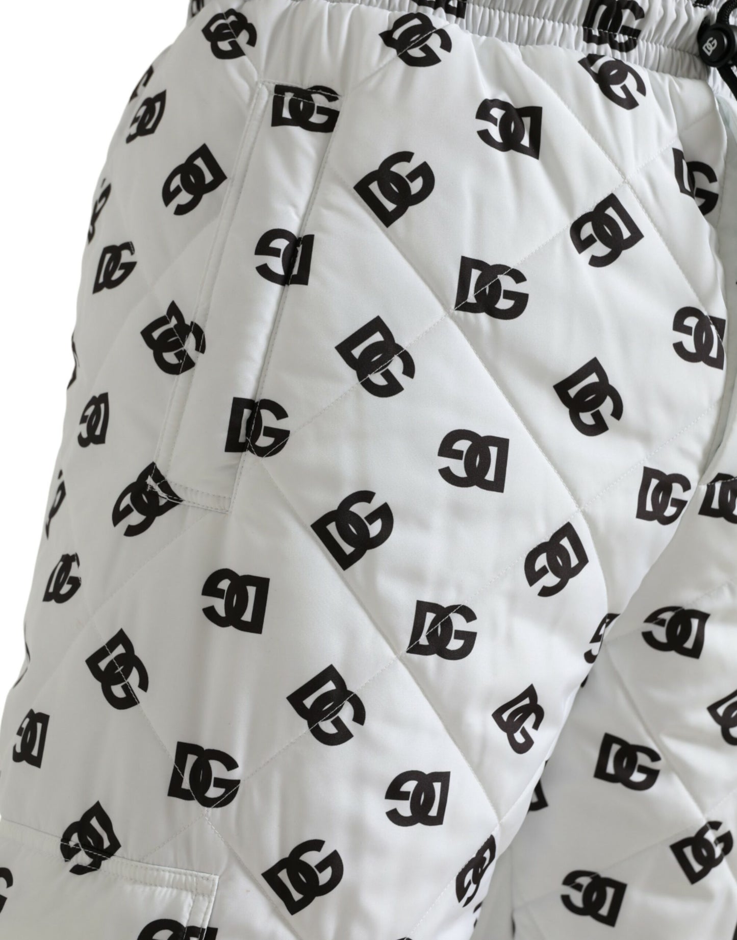 White Logo DG Print Men Jogger Sweatpants Pants