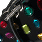 Black Plexi Multicolor Crystal Logo Shoulder Bag