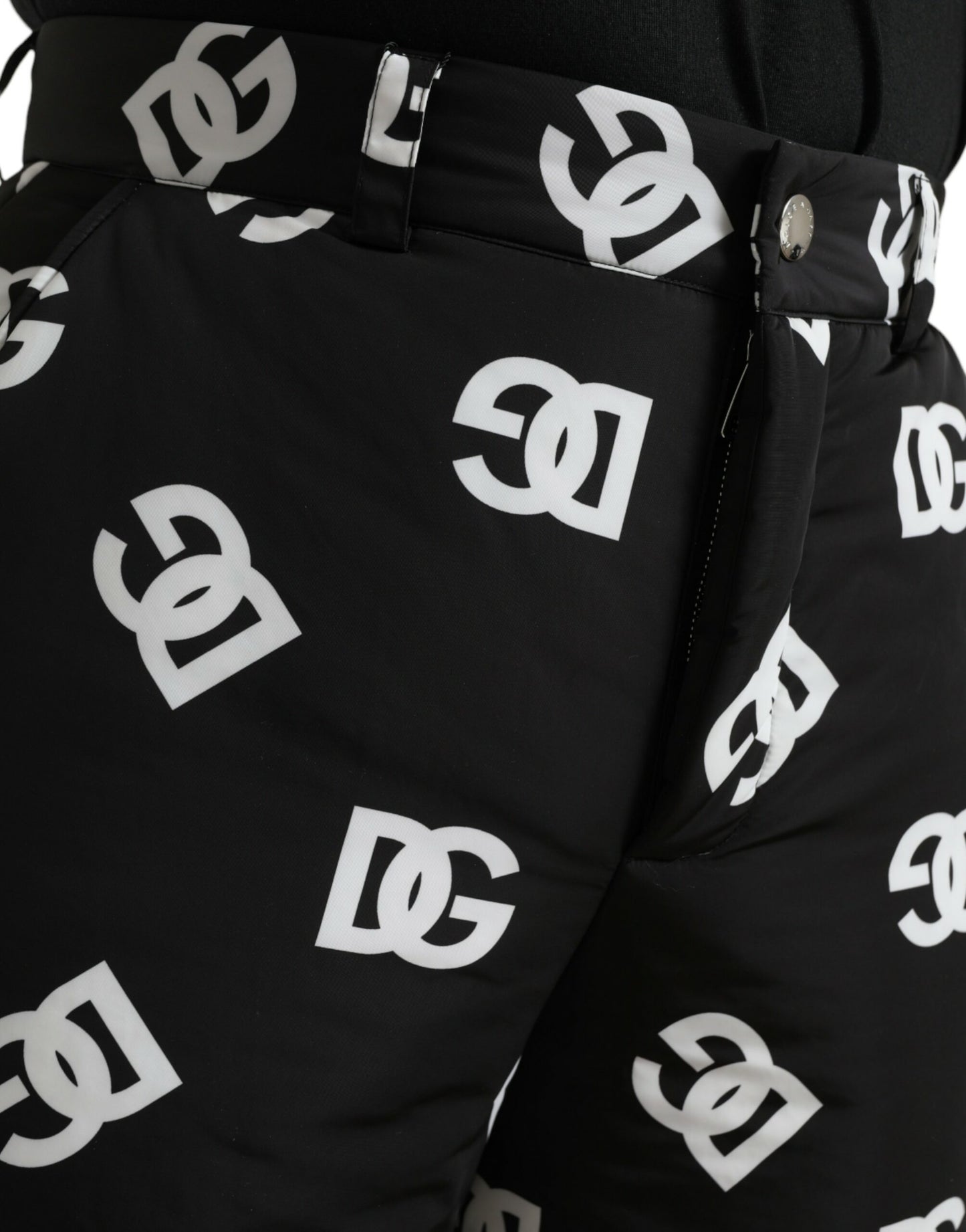 Black Logo DG Print Wide Leg Pants