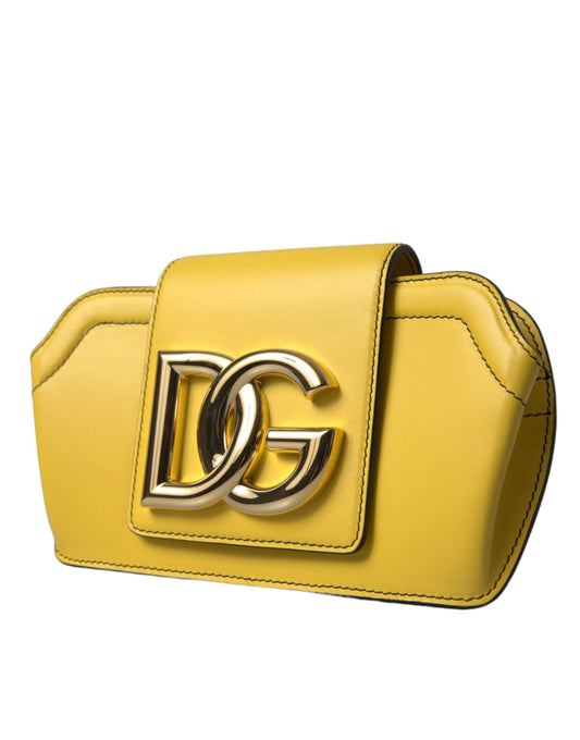 Yellow Leather DG Logo Eyewear Sunglasses Case Cover Bag