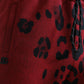 Red Black Leopard Print Stretch Jogger Pants