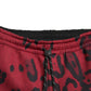 Red Black Leopard Print Stretch Jogger Pants
