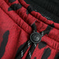 Red Black Leopard Print Stretch Jogger Pants