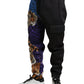 Black Blue Leopard Print Trouser Jogger Pants