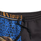 Black Blue Leopard Print Trouser Jogger Pants