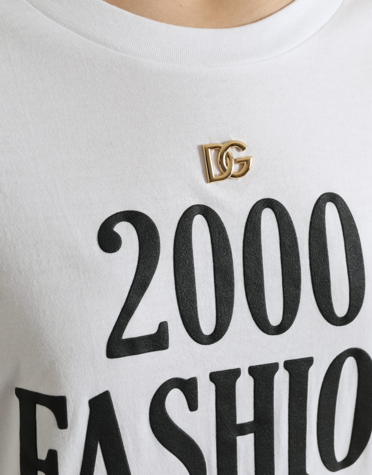 White Slogan Print Lacing Detailed T-shirt