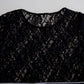 Elegant Black Round Neck Pullover Sweater