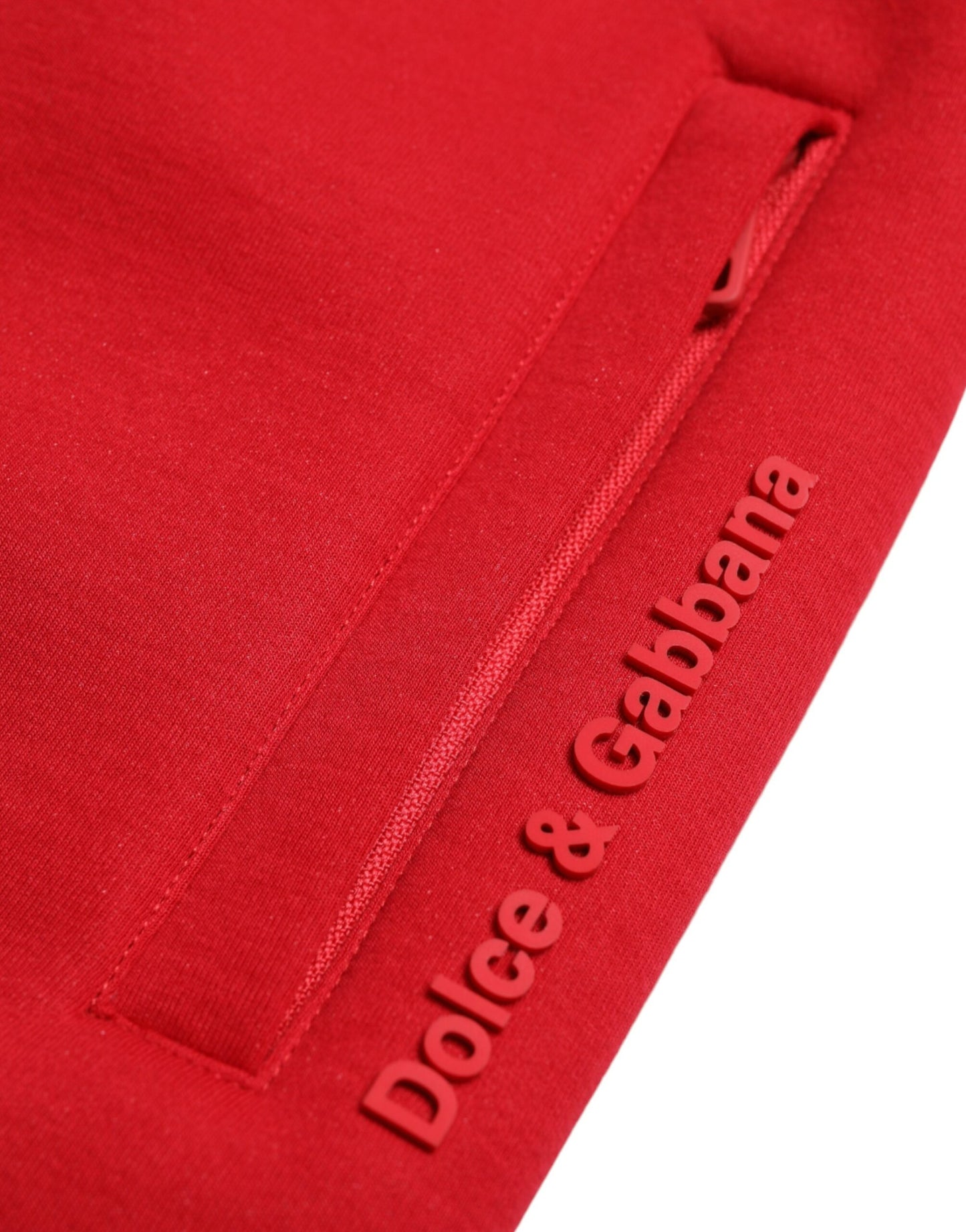 Red Cotton Blend Skinny Jogger Pants