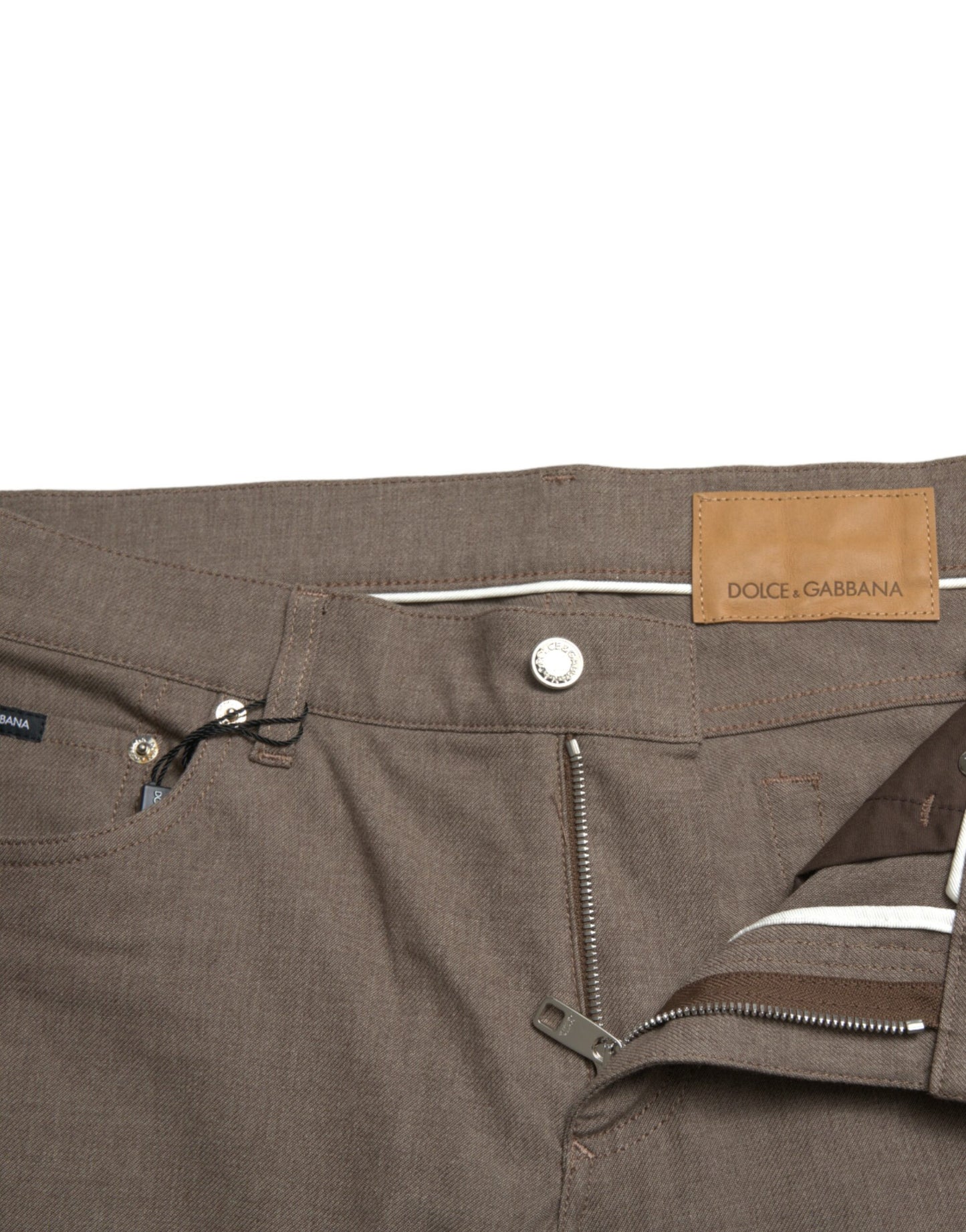 Brown Cotton Stretch Skinny Men Pants