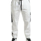 White Cotton Blend Jogger Men Sweatpants Pants