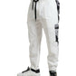 White Cotton Blend Jogger Men Sweatpants Pants