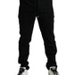 Black Cotton Blend Jogger Sweatpants Pants