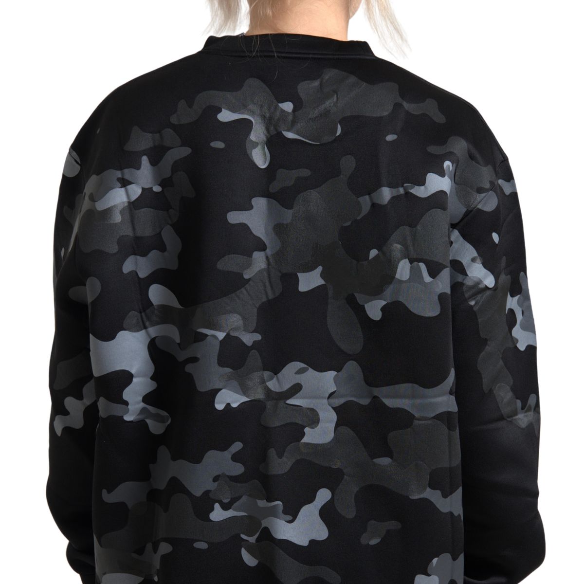 Elegant Black Camouflage Pullover Sweater