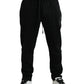 Black Cotton Logo Jogger Men Sweatpants Pants