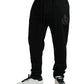 Black Cotton Logo Jogger Men Sweatpants Pants