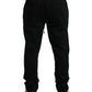 Black Cotton Logo Jogger Men Sweatpants Pants