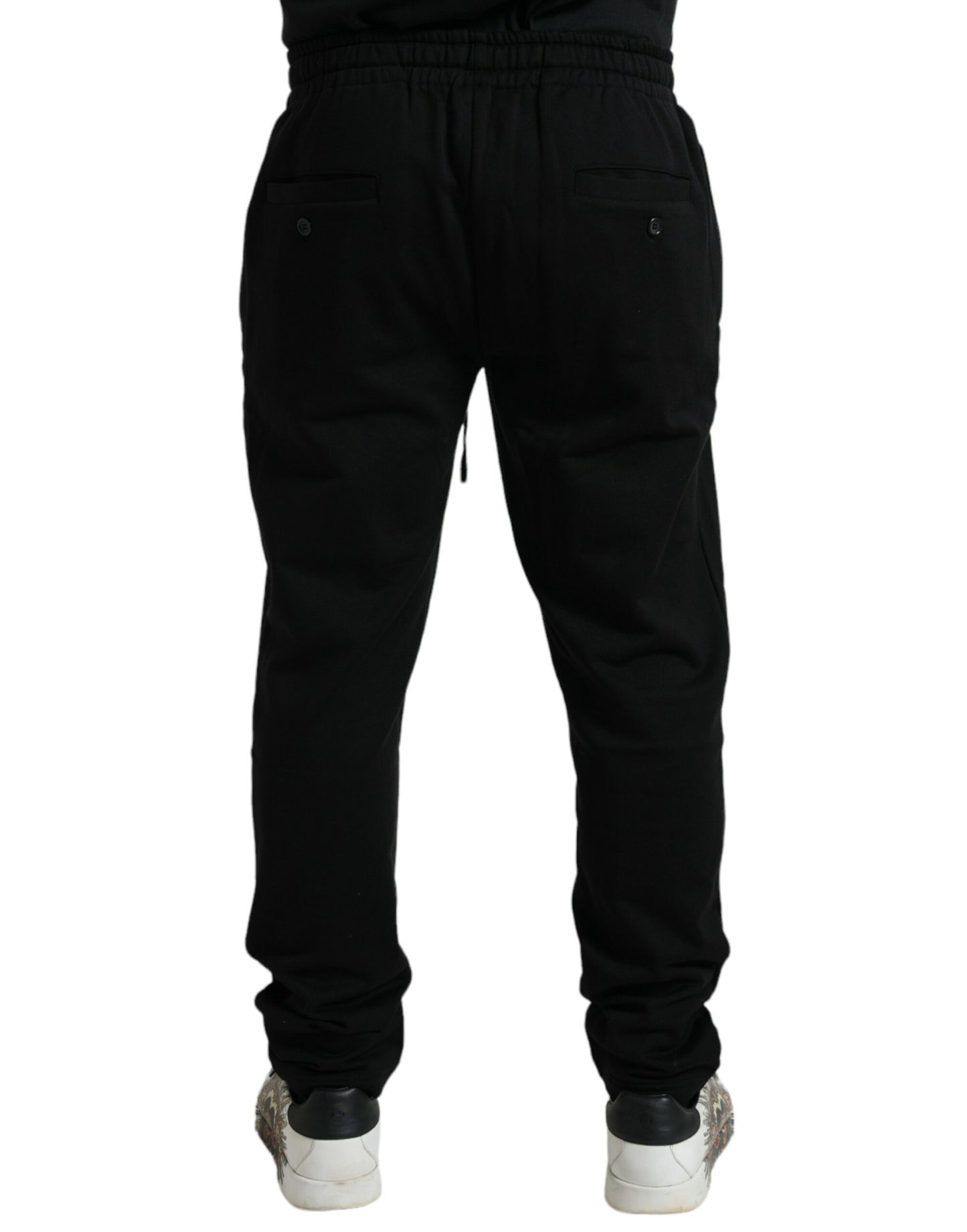 Black Cotton Logo Jogger Men Sweatpants Pants