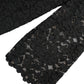 Black STAFF Blouse Floral Lace Nylon Top