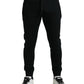 Black Cotton Blend Jogger Men Sweatpants Pants