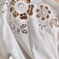 White Cotton Floral Cut Out Blouse Top