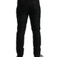 Black Stripes Nylon Skinny Men Jogger Pants