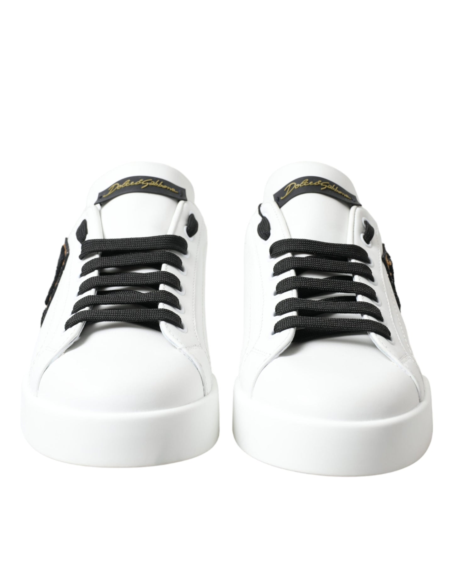 White Black Portofino Leather Shoes Sneakers