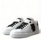 White Black Portofino Leather Shoes Sneakers