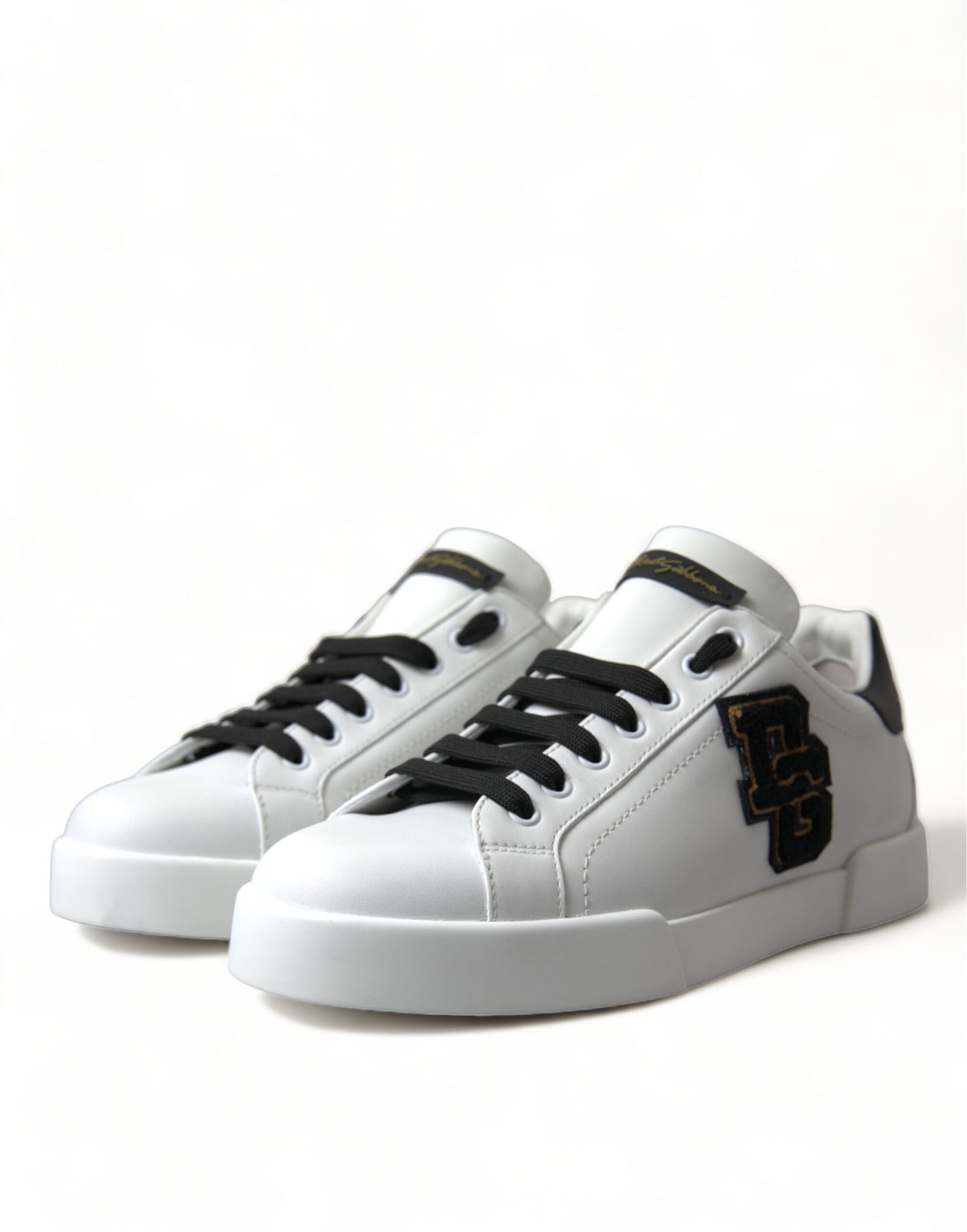 White Black Portofino Leather Shoes Sneakers