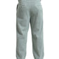 Light Blue Corduroy Straight Cotton Pants