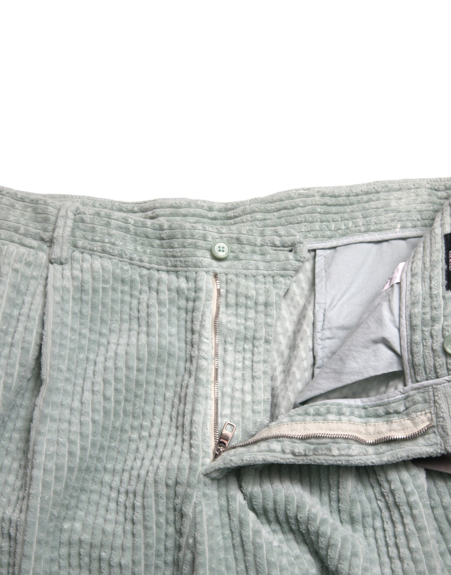 Light Blue Corduroy Straight Cotton Pants