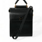 Black Calf Leather Logo Plaque Mini Crossbody Bag