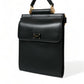 Black Calf Leather Logo Plaque Mini Crossbody Bag