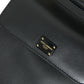Black Calf Leather Logo Plaque Mini Crossbody Bag