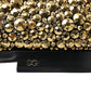 Elegant Gold Black Suede Derby Dress Shoes