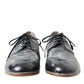 Black Leather Lace Up Formal Derby Dress Shoes