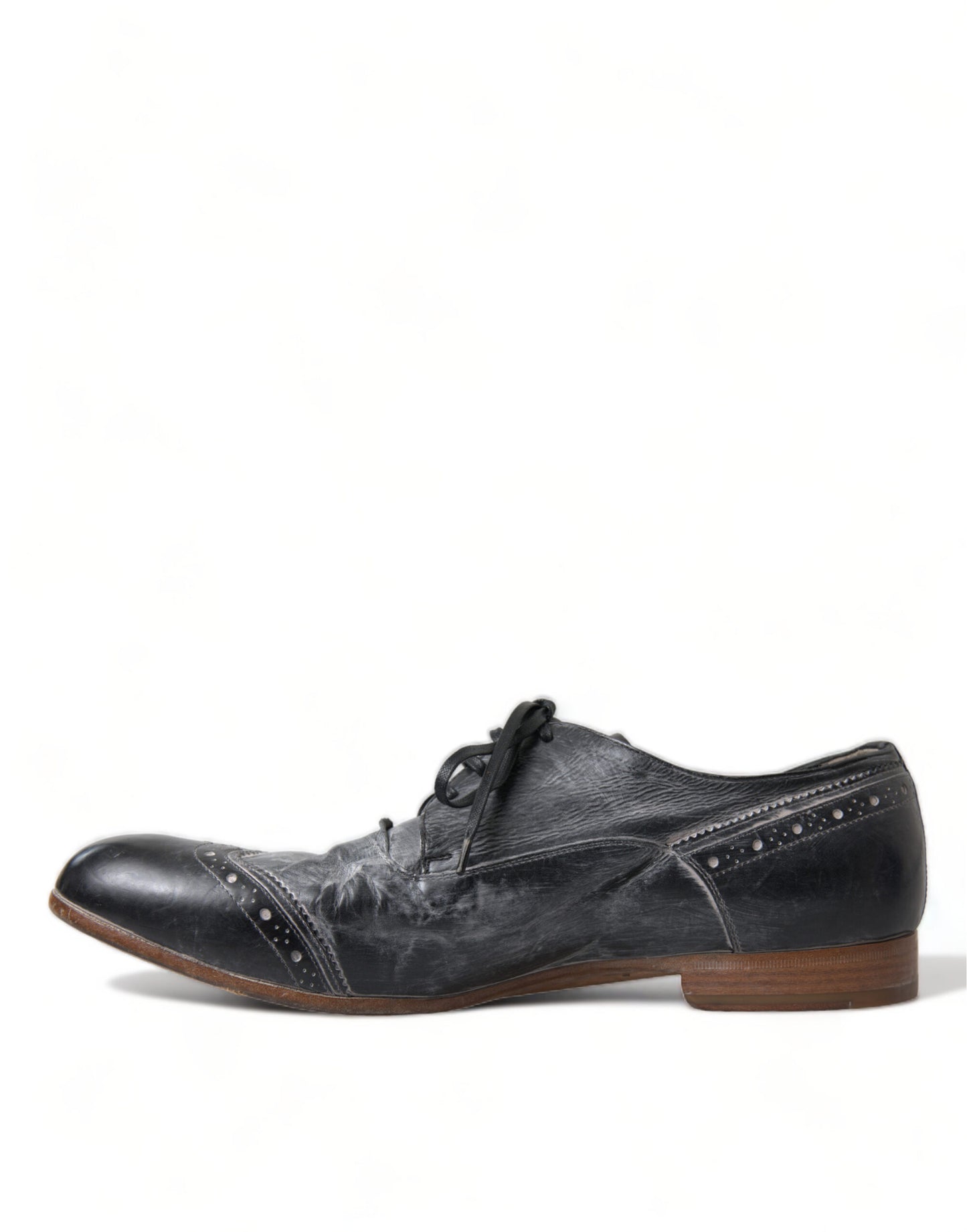 Black Leather Lace Up Formal Derby Dress Shoes